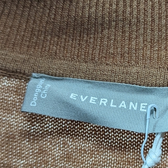 Everlane Sweater Women Brown The Luxe Merino Half Zip Camel Tawny Tan Yak - Picture 5 of 16